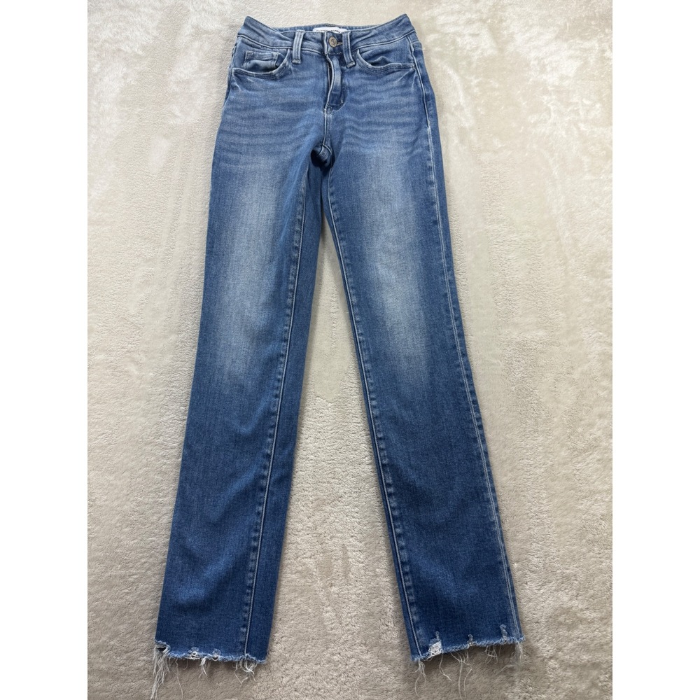 Flying Monkey Womens Mid-Rise  Straight Blue Denim Jeans 22 Meas: 22x30